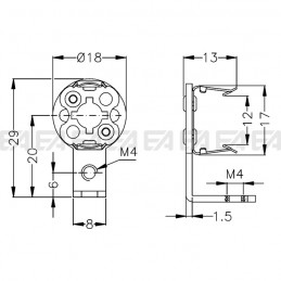 Supporto SUP51 disegno tecnico