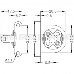 Supporto SUP67 disegno tecnico