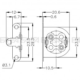 Supporto SUP68 disegno tecnico