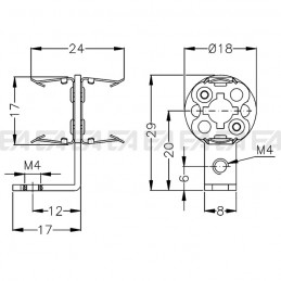 Supporto SUP70 disegno tecnico