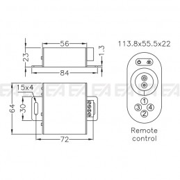 Control dimmer CV CTT008.01 disegno tecnico