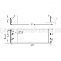 Alimentatore LED ALN024075.244 disegno tecnico