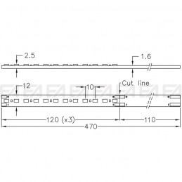 CL070 PCB LED board technical drawing