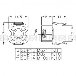 Supporto SUP12-SUP13-SUP14 disegno tecnico