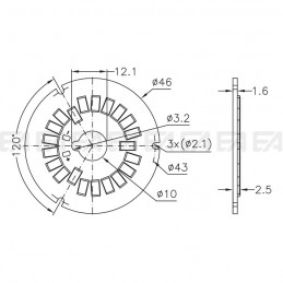 PCB LED board CL094 technical drawing