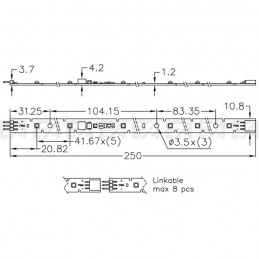 PCB LED board CL032 technical drawing