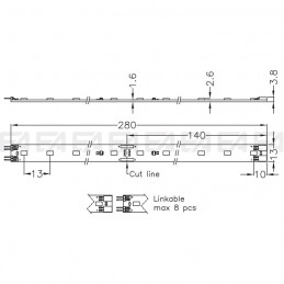 PCB LED board CL114 technical drawing