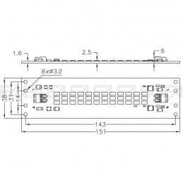 220~240Vac PCB LED board CL083 technical drawing