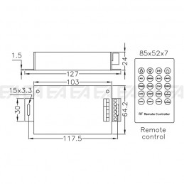 Controller RGB CTF001.00 disegno tecnico