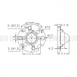 PCB LED board CL139 technical drawing
