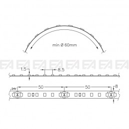 LED strip STF1202835 technical drawing