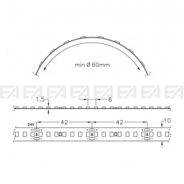 LED strip STF1682835 technical drawing