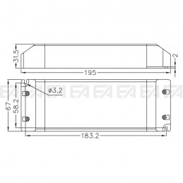 Alimentatore LED ALN024150.244 disegno tecnico