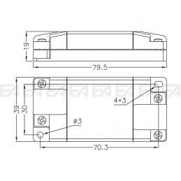 LED power supply ALN012008.380 technical drawing