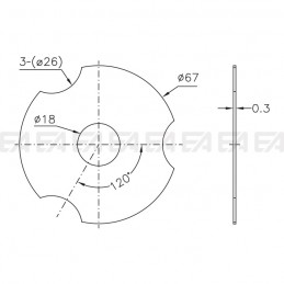 Thermal PAD Ø 67 mm technical drawing