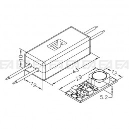 Driver LED DRC disegno tecnico