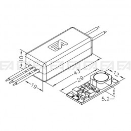 Driver LED DRD disegno tecnico