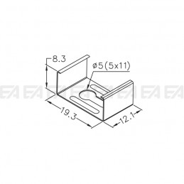 Molla di fissaggio MOL051 disegno tecnico