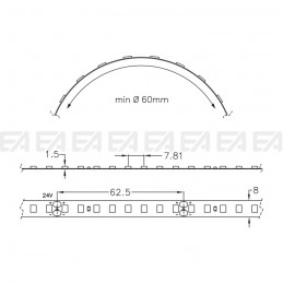 LED strip STF128 technical drawing