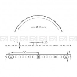 LED strip STF160 technical drawing