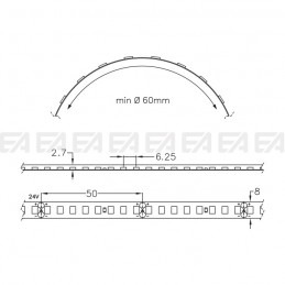 LED strip STW160 technical drawing