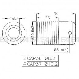 Cappuccio CAP36-37 disegno tecnico