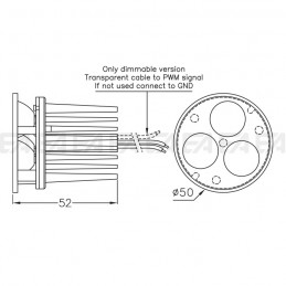 LED module TR50 technical drawing