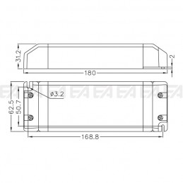 Alimentatore LED ALN024150.240 disegno tecnico
