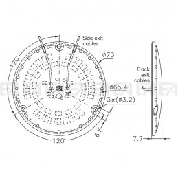 PCB LED board CL076 cc technical drawing with cover