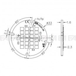 LED board CL381 cc technical drawing