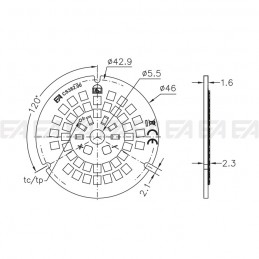 LED board CL382 cc technical drawing