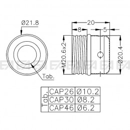 Cappuccio CAP26-CAP30-CAP46 disegno tecnico