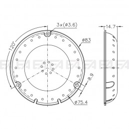 Cover di protezione LL083.A00 disegno tecnico