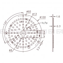 Scheda LED CL355 cc disegno tecnico