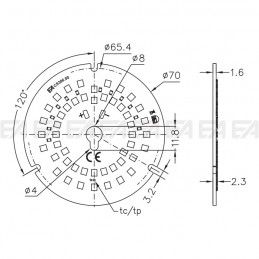 PCB LED board CL386 cv technical drawing