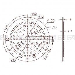 Disegno tecnico scheda LED CL355 cv