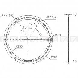 PCB LED board CL040 X3 technical drawing