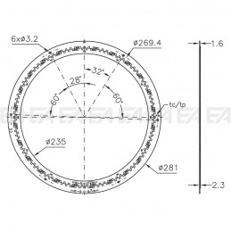 PCB LED board CL333 XV2 technical drawing