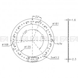 PCB LED board CL331 XV1 technical drawing