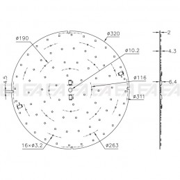 PCB LED board CL096 technical drawing