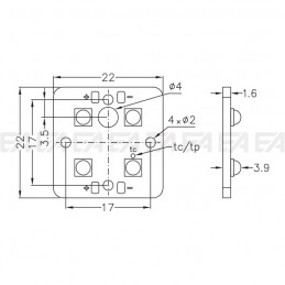 PCB LED board CL077 technical drawing