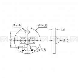 CL066 PCB LED board technical drawing