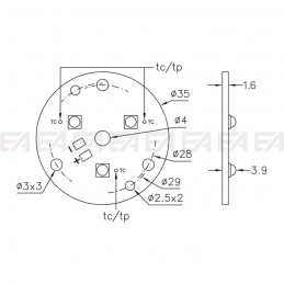 CL003 PCB LED board technical drawing