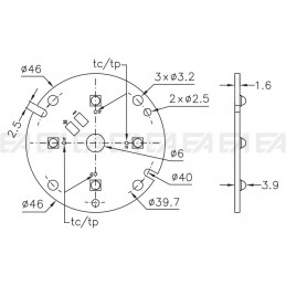 PCB LED board CL024 technical drawing