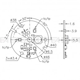 Scheda LED CL012 disegno tecnico