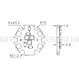 Scheda LED CL196 disegno tecnico