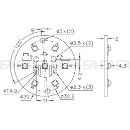 PCB LED board CL041 technical drawing