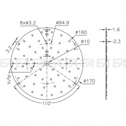 Scheda LED CL122 disegno tecnico