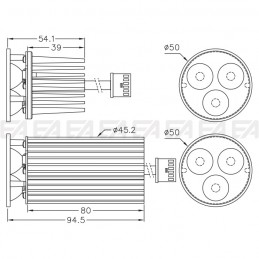 LED module TR50F technical drawing