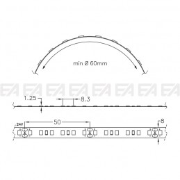 LED strip SF265 technical drawing